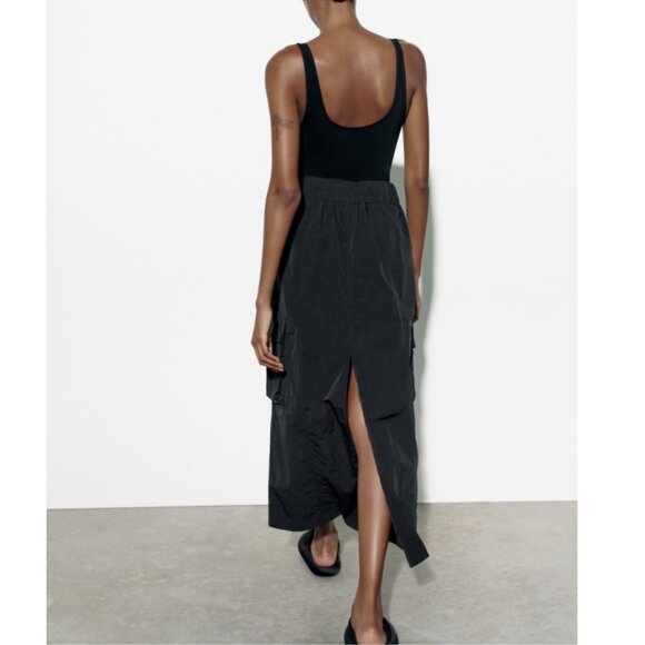 Zara Black Midi Skirt - Picture 4 of 9